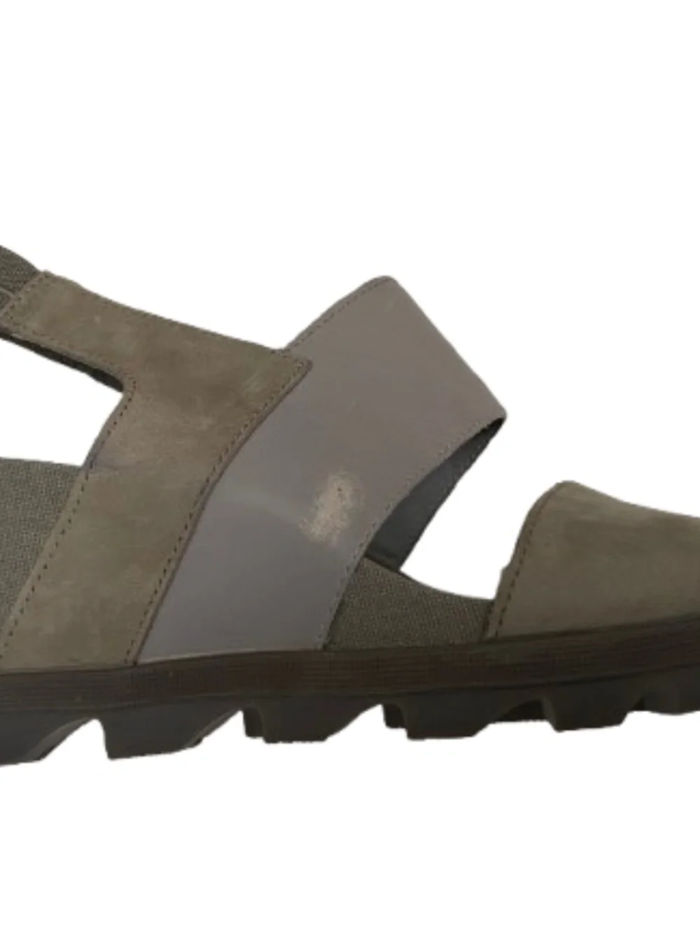 Sorel Joanie II Leather Slingback Wedge Sandals - Olive Green / Sage